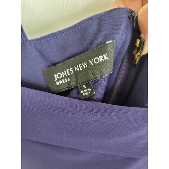 NWT Jones New York Cobalt Blue Tiered Sleeveless Midi Formal Dress Size 8 - Picture 5 of 6